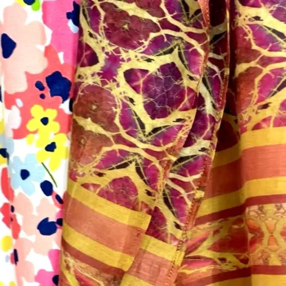 Brocade geometric kaleidoscope print damask bohemian pattern silk 70 X 50